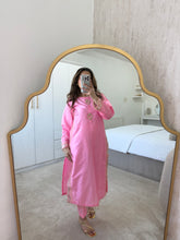 Load image into Gallery viewer, Pale pink Mirror work shirt with organza duppata and trouser