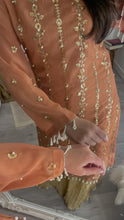 Load image into Gallery viewer, Chiffon Pearl suit with Plazzo Pink (Immediate Dispatch)