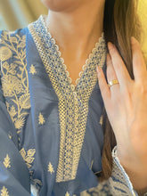 Load image into Gallery viewer, Cobalt Blue Embroidered Kurta(2-5 weeks delivery)