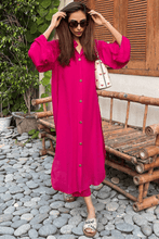 Load image into Gallery viewer, Hot Pink Buttoned Dress (Immediate Dispatch)