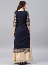 Load image into Gallery viewer, Blue printed kurta Only (2-5 weeks delivery)