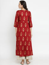 Load image into Gallery viewer, Women Red & Off-White Printed Kurta with Palazzos (PREORDER 2-4 WEEKS DELIVERY)