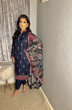 Load image into Gallery viewer, Bareeze Navy embroidered shawl (Immediate Dispatch)