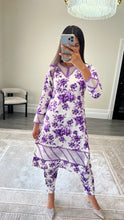 Load image into Gallery viewer, Poly cotton printed 2 piece coord with shirt and trouser.