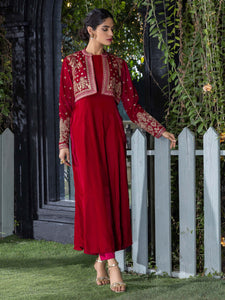 Velvet Frock With Bolero-Embroidered-(Pret)(2-5 weeks delivery)