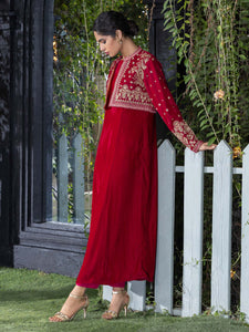Velvet Frock With Bolero-Embroidered-(Pret)(2-5 weeks delivery)