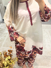 Load image into Gallery viewer, Jacquard 2 piece coord set. Shirt and trouser with printing detail. Soft jacquard fabric.