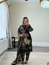 Load image into Gallery viewer, Maria B inspired embroidered lawn suit 2 colours black and lilac