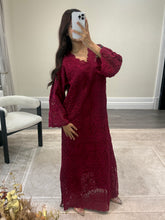 Load image into Gallery viewer, Crochet kaftan with trousrer. Eid collection