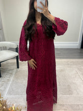 Load image into Gallery viewer, Crochet kaftan with trousrer. Eid collection
