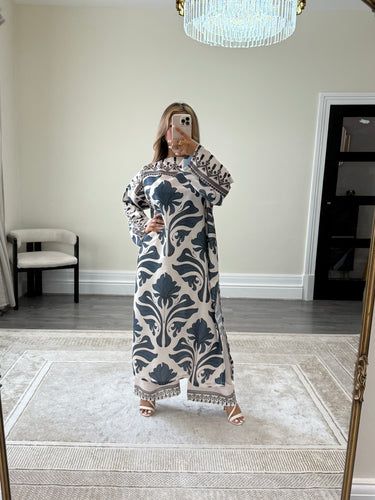 New blue crystal lawn collection 2 piece lawn long shirt with trouser