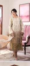 Load image into Gallery viewer, Maria B inspired collection. Chiffon shirt with embroidery and embellishments. Trouser and duppata.