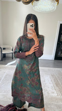 Load image into Gallery viewer, Maria B inspired embroidered lawn suit green and plum