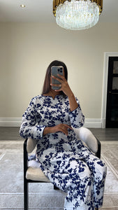 Poly cotton printed 2 piece coord with shirt and trouser.