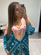 Load image into Gallery viewer, Long fusion 2 piece coord with detailing neckline. Shirt and trouser. Pakistani outfit.