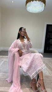 Chikankari 3 piece suit with crinkle duppata