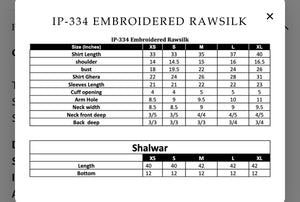 IP-334 EMBROIDERED RAWSILK (2-4 weeks delivery)