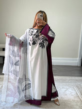 Load image into Gallery viewer, Varzah kaftan style long shirt with khadi net duppata and wide leg trouser