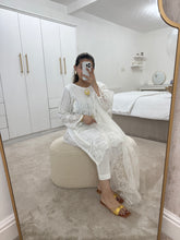 Load image into Gallery viewer, Chikankari white suit with organza duppata