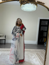 Load image into Gallery viewer, Varzah kaftan style long shirt with khadi net duppata and wide leg trouser