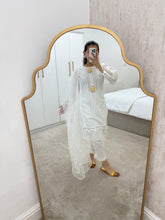 Load image into Gallery viewer, Chikankari white suit with organza duppata