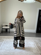 Load image into Gallery viewer, X-LARGE jacquard printed 2 piece suit set with shirt and trouser