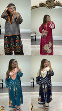 Load image into Gallery viewer, Long fusion 2 piece coord with detailing neckline. Shirt and trouser. Pakistani outfit.