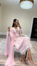 Load image into Gallery viewer, Chikankari 3 piece suit with crinkle duppata