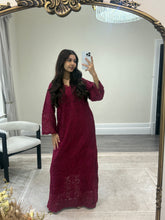 Load image into Gallery viewer, Crochet kaftan with trousrer. Eid collection