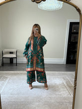 Load image into Gallery viewer, Jacquard printed 2 piece set with shirt and trouser.