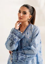 Load image into Gallery viewer, Blue Printed Embroidered Shirt (2-4 weeks delivery)