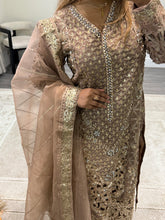 Load image into Gallery viewer, Maria B inspired heavy formal wear suit with crush trouser and organza duppata