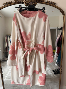 New floral coord set with side tie detailing and wide leg trouser