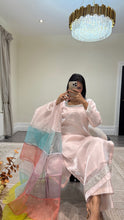 Load image into Gallery viewer, silk diamonte 3 piece suit with organza duppata