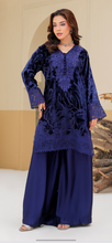 Load image into Gallery viewer, Velvet Embroidered coord with plazzo trouser