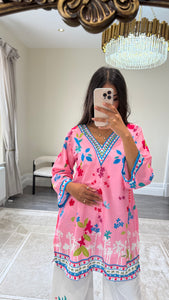 Dananeer inspired lawn printed coord set with shirt and trouser Asian clothing