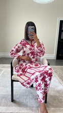Load image into Gallery viewer, Poly cotton printed 2 piece coord with shirt and trouser.