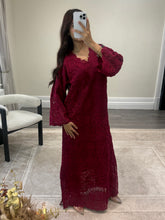 Load image into Gallery viewer, Crochet kaftan with trousrer. Eid collection