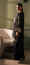 Load image into Gallery viewer, Design 2 Velvet Embroidered coord with plazzo trouser