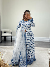 Load image into Gallery viewer, Faiza saqlain inspired lawn embroidered 3 piece suit with cotton net duppata and trouser