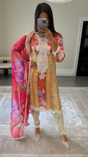 Load image into Gallery viewer, Maria B inspired embroidered lawn suit colourful print with chiffon duppata