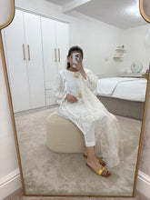 Load image into Gallery viewer, Chikankari white suit with organza duppata