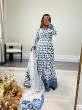 Load image into Gallery viewer, Faiza saqlain inspired lawn embroidered 3 piece suit with cotton net duppata and trouser