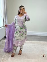 Load image into Gallery viewer, Maria B inspired embroidered lawn suit 2 colours black and lilac
