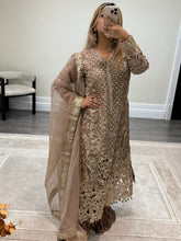 Load image into Gallery viewer, Maria B inspired heavy formal wear suit with crush trouser and organza duppata