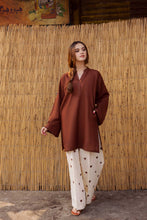 Load image into Gallery viewer, 2PC Embroidered Khaddar MSK 05 – Brown (2-4 weeks delivery)