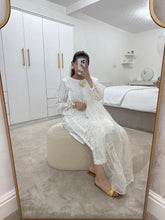 Load image into Gallery viewer, Chikankari white suit with organza duppata