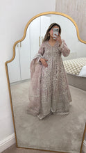 Load image into Gallery viewer, Double gown Organza handwork embroidered outfit with organza duppata