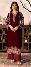 Load image into Gallery viewer, Design 3 Velvet Embroidered coord with plazzo trouser