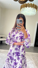 Load image into Gallery viewer, Poly cotton printed 2 piece coord with shirt and trouser.